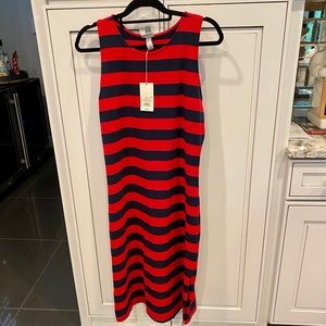Red and Navy Rugby Stripe Dress. A New Day. NWT